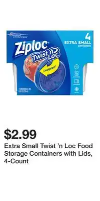 Big Lots Extra Small Twist 'n Loc Food Storage Containers with Lids, 4-Count offer