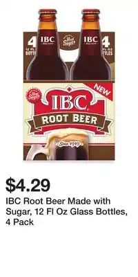 Big Lots IBC Root Beer Made with Sugar, 12 Fl Oz Glass Bottles, 4 Pack offer