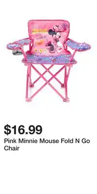 Big Lots Pink Minnie Mouse Fold N Go Chair offer