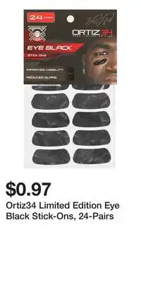 Big Lots Ortiz34 Limited Edition Eye Black Stick-Ons, 24-Pairs offer