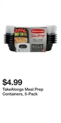 Big Lots TakeAlongs Meal Prep Containers, 5-Pack offer