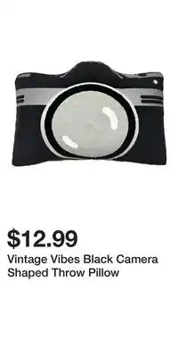 Big Lots Vintage Vibes Black Camera Shaped Throw Pillow offer