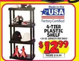 Ollie's 4-TIER PLASTIC SHELF offer