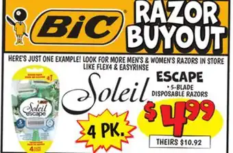 Ollie's ESCAPE •5-BLADE DISPOSABLE RAZORS offer