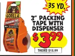 Ollie's 3 PACKING TAPE WITH DISPENSER offer