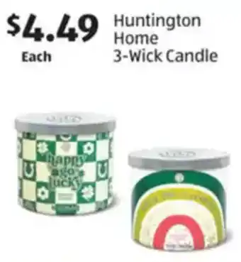 Aldi Huntington Home 3-Wick Candle offer