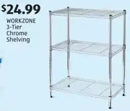 Aldi Workzone 3-tier chrome shelving offer