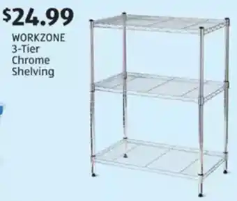 Aldi Workzone 3-tier chrome shelving offer