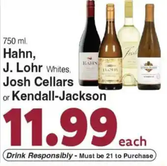 Harris Teeter Hahn, J. Lohr Whites, Josh Cellars or Kendall-Jackson offer