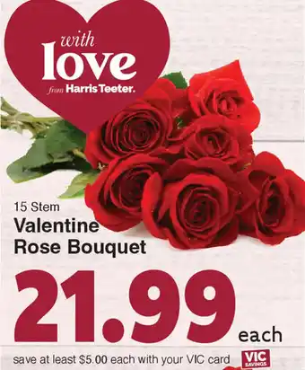 Harris Teeter Valentine Rose Bouquet offer