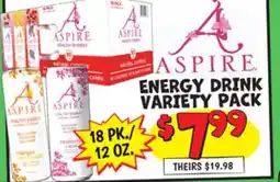 Ollie's ASPIRE ENERGY DRINK VARIETY PACK offer