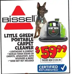 Ollie's CERTIFIED REFURBISHED LITTLE GREEN PORTABLE CARPET CLEANER offer