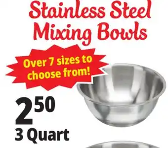 Ocean State Job Lot Stainless Steel Mixing Bowl 3 Qt offer