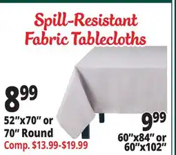 Ocean State Job Lot Spill-Resistant Fabric Tablecloths offer