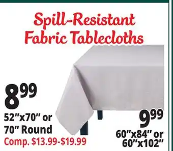 Ocean State Job Lot Spill-Resistant Fabric Tablecloths offer