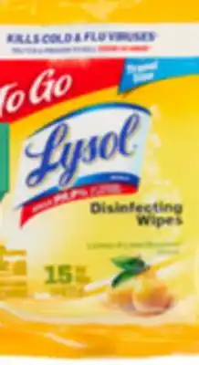 Ocean State Job Lot Lysol Disinfecting Wipes To-Go 15 Count offer