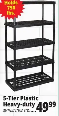 Ocean State Job Lot Maxit 5-Tier Heavy-Duty Plastic Shelving Unit offer