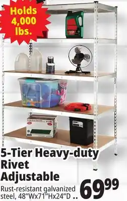 Ocean State Job Lot Method Storage Systems 5-Tier Heavy-Duty Rivet Shelving Unit 48 x 71 offer