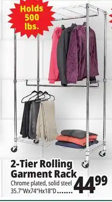 Ocean State Job Lot 2-Tier Rolling Garment Rack offer