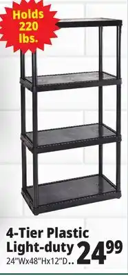 Ocean State Job Lot Maxit 4-Tier Plastic Shelving Unit 48 offer