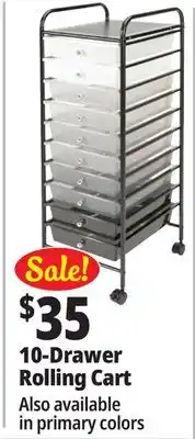 Ocean State Job Lot 10-Drawer Rolling Cart offer