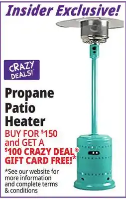 Ocean State Job Lot 46 000 BTU Outdoor Propane Patio Heater with Wheels Stainless Steel and Hammered Black offer