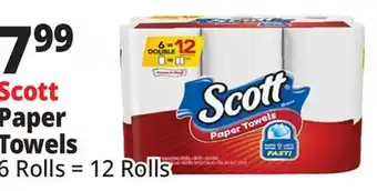 Ocean State Job Lot Scott Choose-A-Size Double Roll Paper Towels 6 Count offer