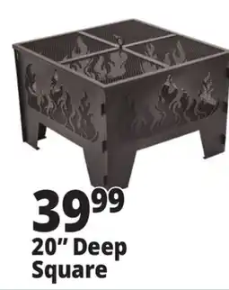 Ocean State Job Lot Outdoor Living Accents Square Fire Pit with Wild Fire Cutout Design 20 offer