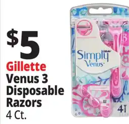 Ocean State Job Lot Gillette Simply Venus Disposable Razors 4 Count offer