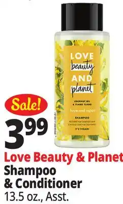 Ocean State Job Lot Love Beauty & Planet Shampoo & Conditioner offer