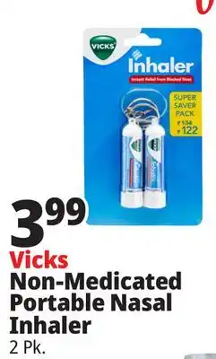 Ocean State Job Lot Vicks Non-Medicated Portable Nasal Inhaler 2 Count offer