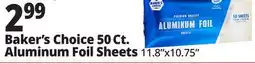 Ocean State Job Lot Baker's Choice Premium Quality Aluminum Foil Sheets 50 Count offer