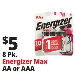 Ocean State Job Lot Energizer Max AA Alkaline Batteries 8-Count offer