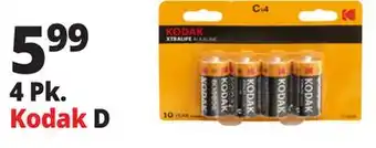 Ocean State Job Lot 4 Pk. Kodak D Batteries offer