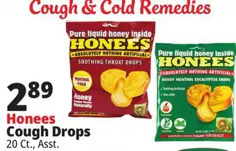 Ocean State Job Lot Honees Honey Lemon Menthol Eucalyptus Cough Drops 20 Count offer