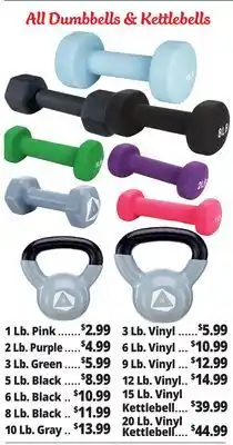 Ocean State Job Lot All Dumbbells & Kettlebells offer