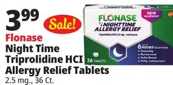 Ocean State Job Lot Flonase Night Time Triprolidine HCI Allergy Relief Tablets offer