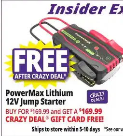 Ocean State Job Lot PowerMax Lithium 12V Jump Starter offer