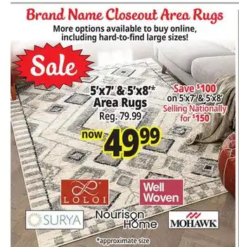 Ocean State Job Lot Brand Name Closeout Area Rugs offer