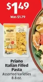 Aldi Priano Italian Filled Pasta offer