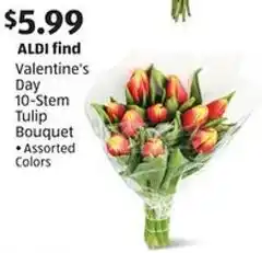 Aldi Valentine's Day 10-Stem Tulip Bouquet offer