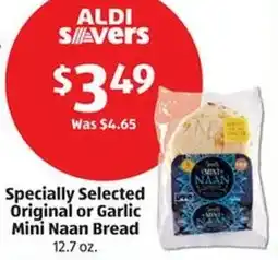 Aldi Specially Selected Original or Garlic Mini Naan Bread offer