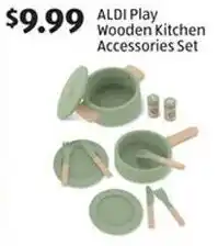 Aldi ALDI Play Wooden Kitchen Accessories Set offer