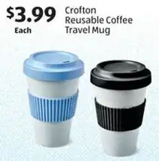 Aldi Crofton Reusable Coffee Travel Mug offer