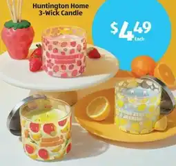 Aldi Huntington Home 3-Wick Candle offer