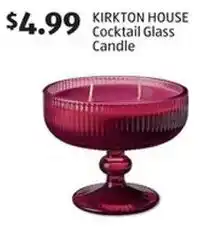 Aldi KIRKTON HOUSE Cocktail Glass Candle offer