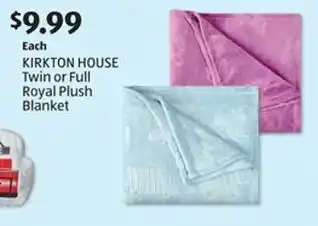 Aldi KIRKTON HOUSE Twin or Full Royal Plush Blanket offer