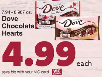 Harris Teeter Dove Chocolate Hearts offer