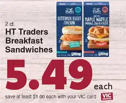 Harris Teeter HT Traders Breakfast Sandwiches offer