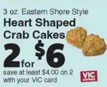 Harris Teeter Heart Shaped Crab Cakes offer